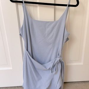 Princess Polly Small Blue Wrap Mini Dress